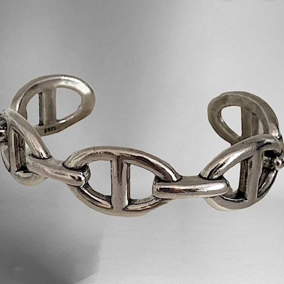 NEW STERLING SILVER MARINER BANGLE CUFF BRACELET - Picture 7 of 8